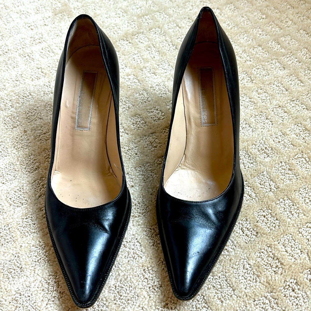Vintage Micheal Kors blk leather roach stomper heel size 7 1/2 lovely condition